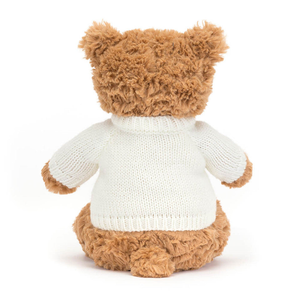 Personalised Bartholomew Bear – Cream Jumper Soft Toy