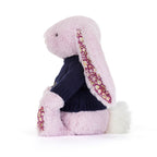 Custom Name Thistlepop Blossom Luxe Bunny with Navy Knitted Jumper