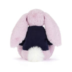 Custom Name Thistlepop Blossom Luxe Bunny with Navy Knitted Jumper