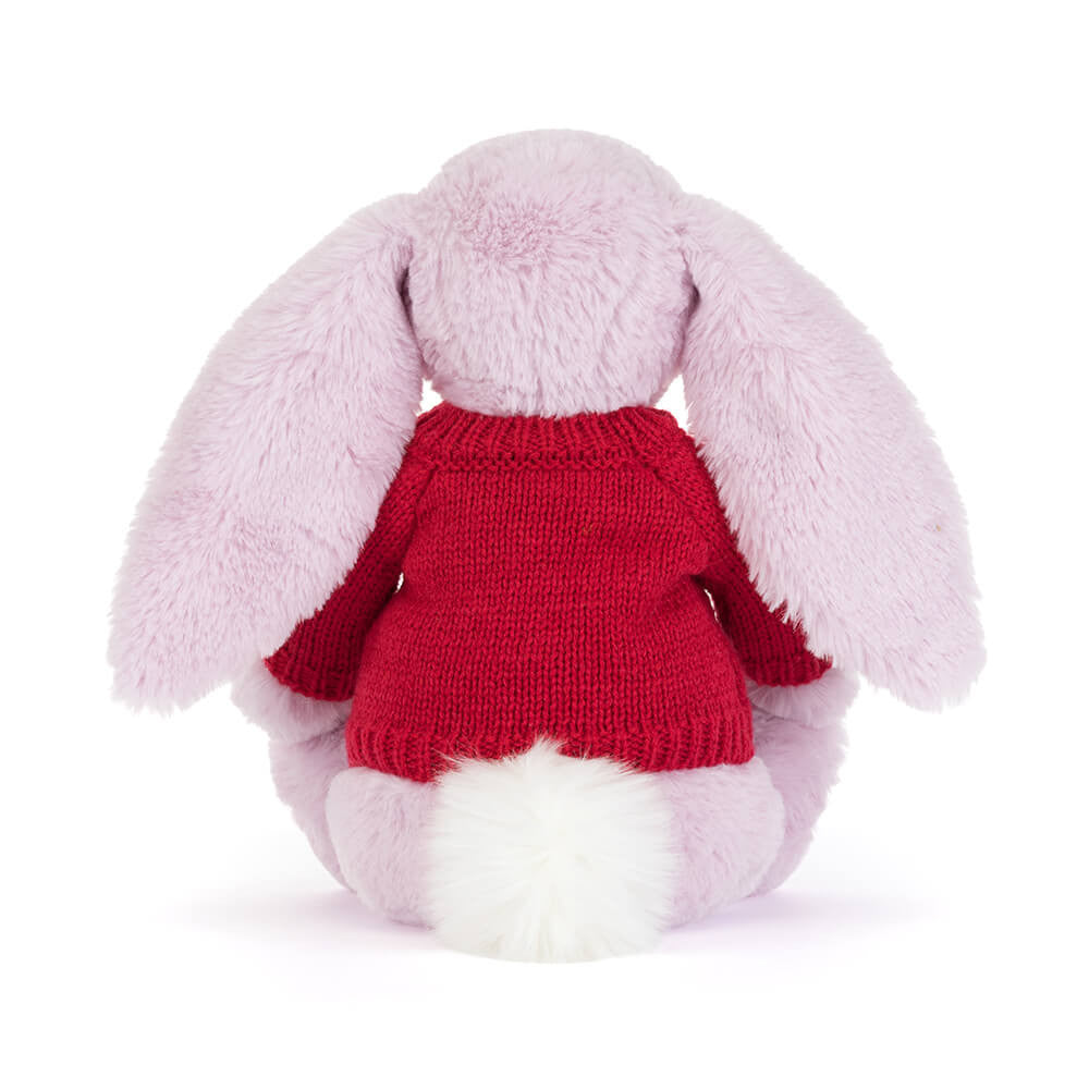 Thistlepop Blossom Luxe Bunny with Custom Name Red Jumper