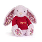 Thistlepop Blossom Luxe Bunny with Custom Name Red Jumper